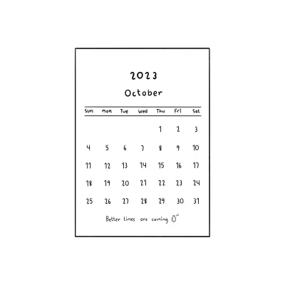 Month calendar for 2023