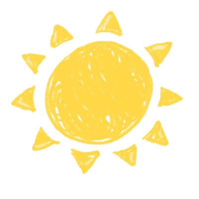 sun with hand drawn