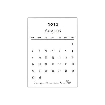 Month calendar for 2023