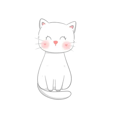 Cat hand drawing painting illustration with composition