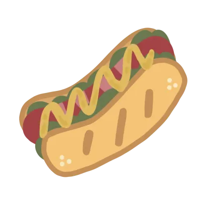 Hotdog sausage with mustard sauce