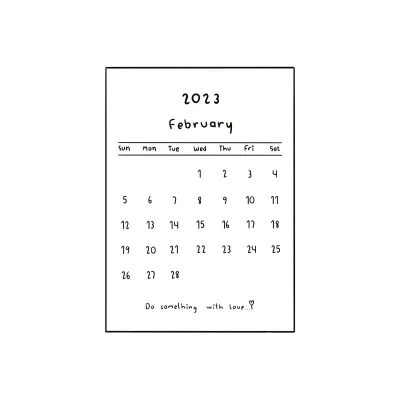 Month calendar for 2023
