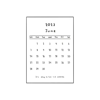 Month calendar for 2023