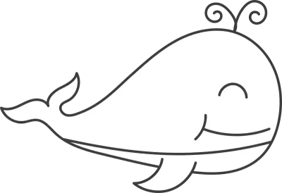 Doodle whale hand draw line art