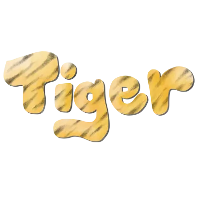 tiger skin label watercolor illustration