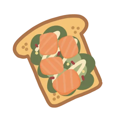 Bread with salmon and spicy sauce
