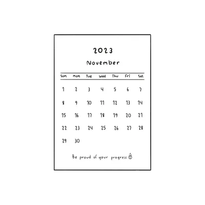 Month calendar for 2023
