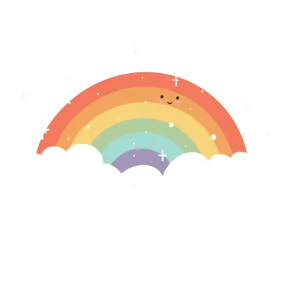 Cute sparkling rainbow