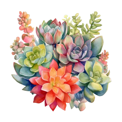 watercolor_Succulent_Plant