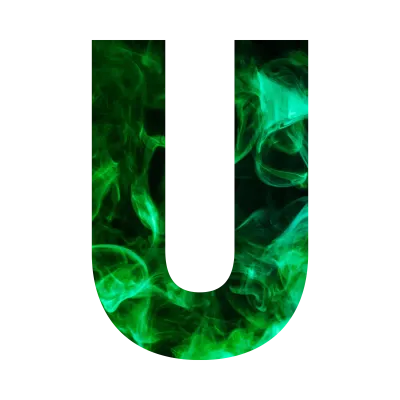 Green flame Alphabet