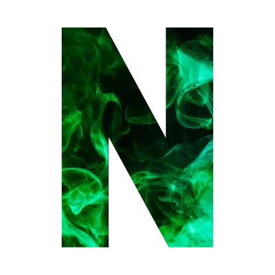 Green flame Alphabet