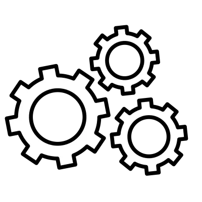 minimalist illustration of a gear or cog icon. Engineering ,Technology