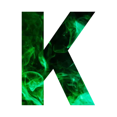 Green flame Alphabet