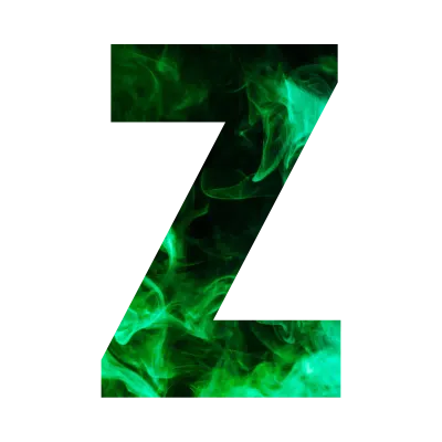 Green flame Alphabet