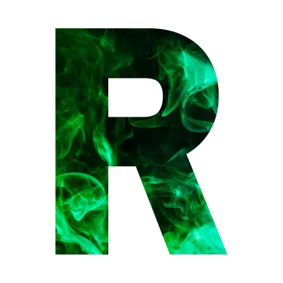 Green flame Alphabet