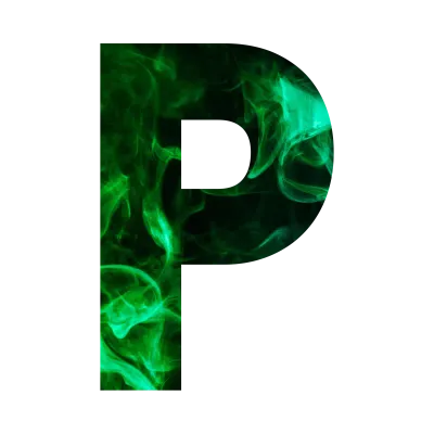 Green flame Alphabet