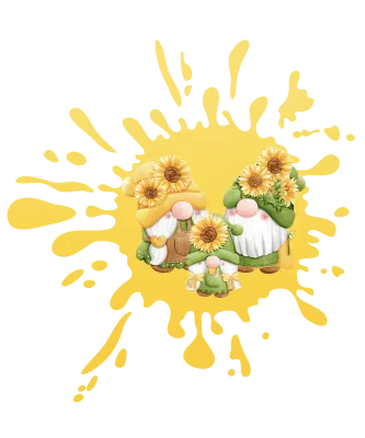 Gnome Mom Dad Girl Sunflower