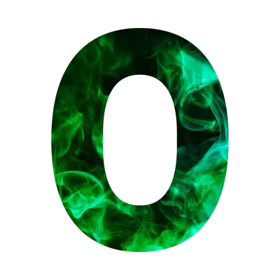 Green flame Alphabet