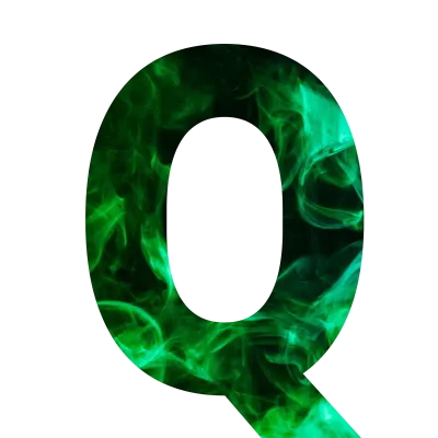 Green flame Alphabet