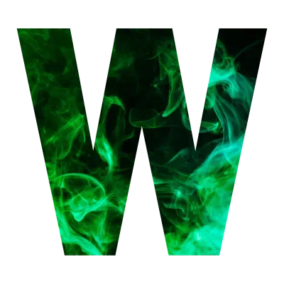 Green flame Alphabet