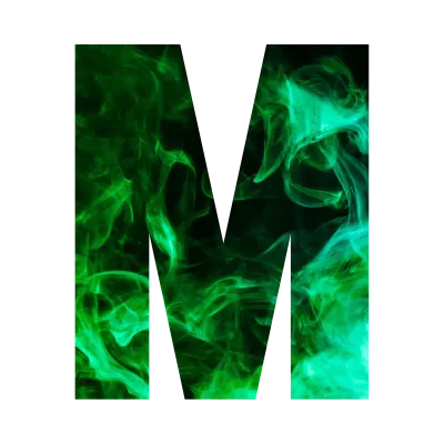 Green flame Alphabet