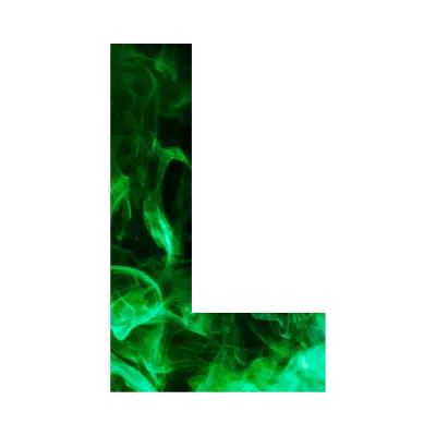 Green flame Alphabet
