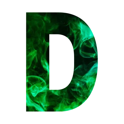 Green flame Alphabet