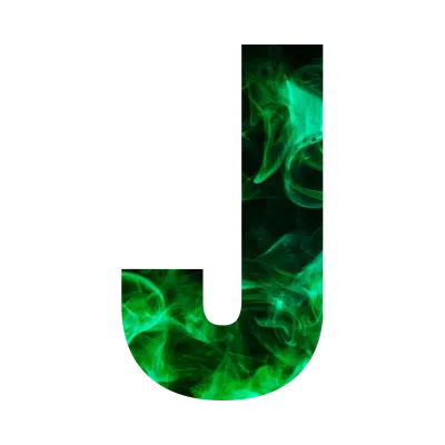 Green flame Alphabet