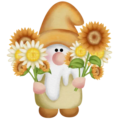 Gnome with flowers