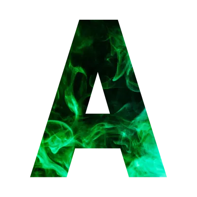 Green flame Alphabet
