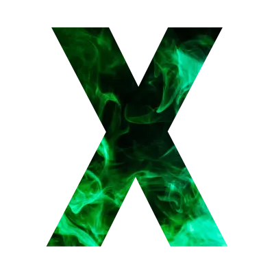 Green flame Alphabet