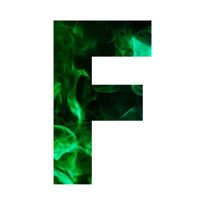 Green flame Alphabet
