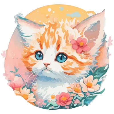 20230527-cat watercolor flower-0007 01 Artboard 1