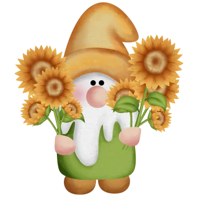 Gnome with flowers