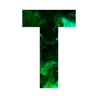 Green flame Alphabet