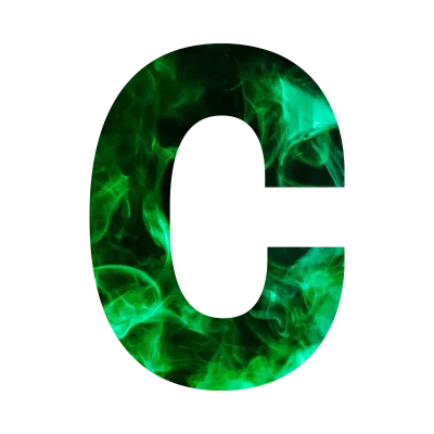 Green flame Alphabet