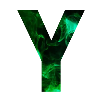 Green flame Alphabet