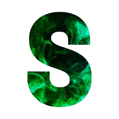 Green flame Alphabet