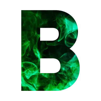 Green flame Alphabet