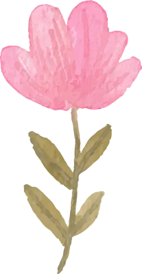 Pink watercolor flower hand painted