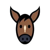 Horse head cartoon animal icon