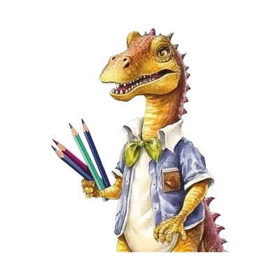 Watercolor Dinosaur Teacher Sublimation Clipart