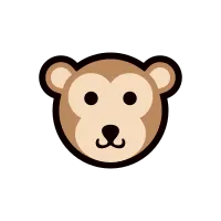 Monkey head cartoon animal icon