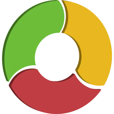 Infographic 3D Pie Flow Chart Diagram with 3 Sections