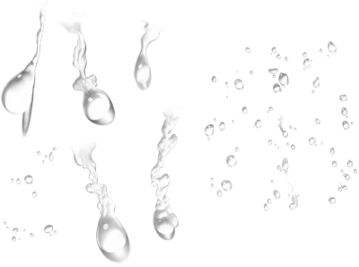 water drop and water splash on png