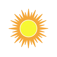 sun orange with yellow color illustration