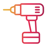 hand drill line gradient icon
