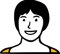 Short Hair Woman Smiling Happy Illustration