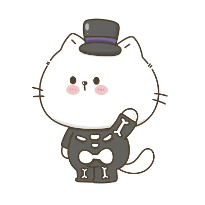 Halloween cat cartoon ghost