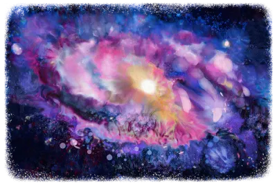 Milky way,galaxy,cosmos on dark sky, watercolor